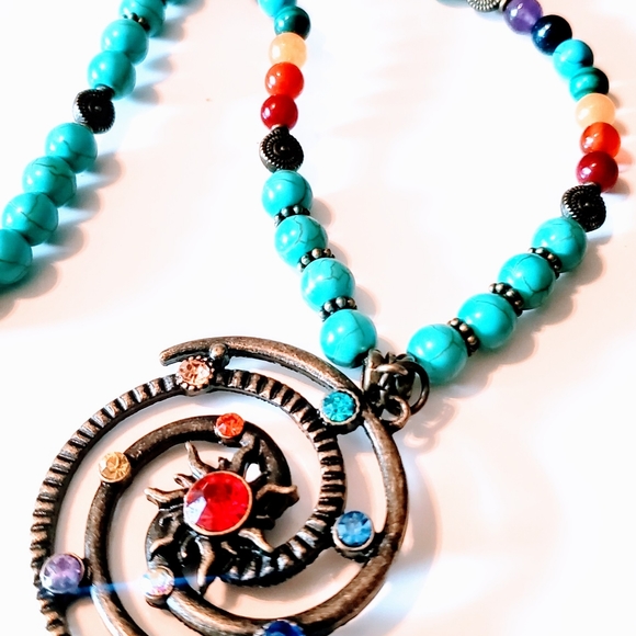 Chakra Beauty with Sparkling Infiniti Circle Pendant - Picture 2 of 2